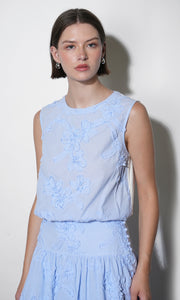 Lucy Mixed Media Bubble Embroidered Top G262T7475