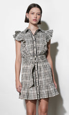 Mabel Belted Plaid Mini Dress G261D6826