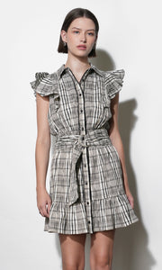 Mabel Belted Plaid Mini Dress G261D6826
