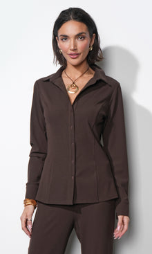 Margot Button Up Rib Knit Top G2510T7328