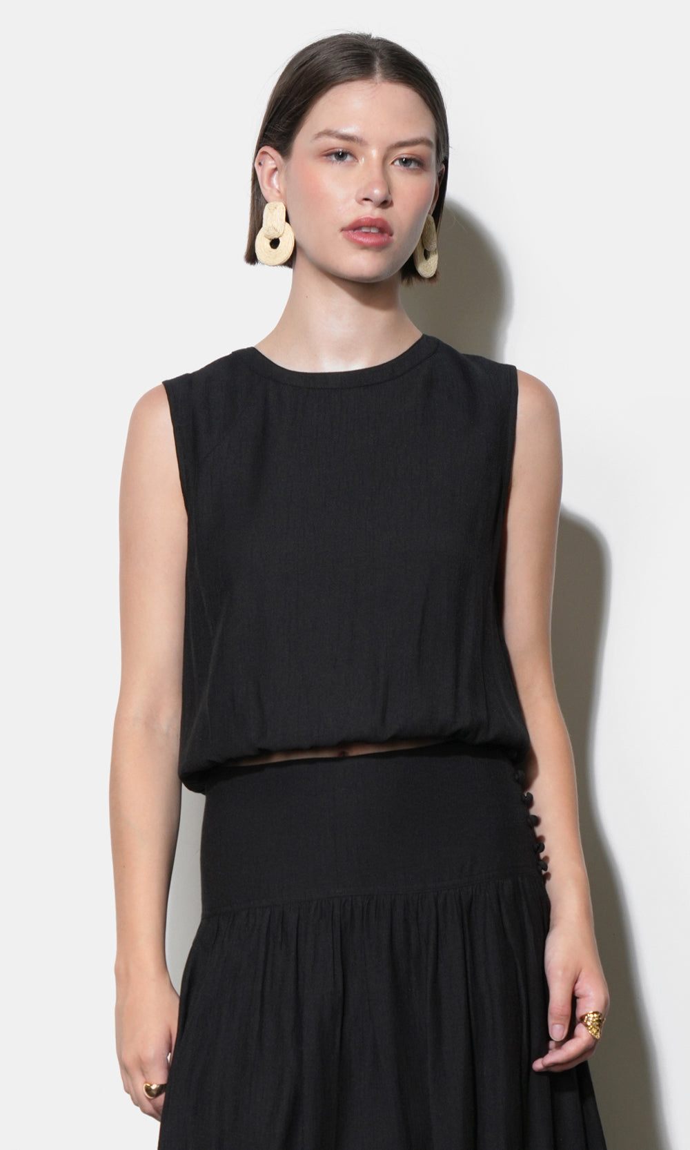 Maya Back Button up Bubble Top G262T7493