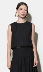 Maya Back Button up Bubble Top G262T7493