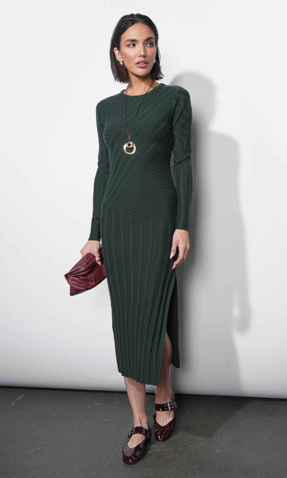 Mayla Paneled Rib Sweater Dress
