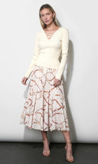 Megan Godet Printed Midi Skirt G268S9498_STONE