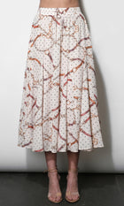 Megan Godet Printed Midi Skirt  G268S9498_STONE