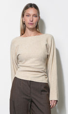 Miller Side Cinched Dolman Sweater G267WT6193_OATMEAL