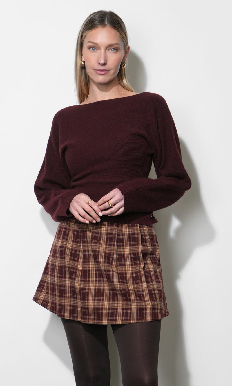 Miller Side Cinched Dolman Sweater G267WT6193_BRICK