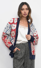 Mina Mix Motif Oversized Cardigan G259WJ6130