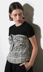 Nadia Knit Combo Twist Front Top G261T7438