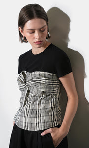 Nadia Knit Combo Twist Front Top G261T7438