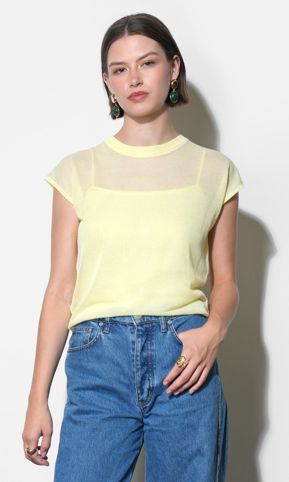 Natalia Sheer Bubble Sweater Top G263WT6178