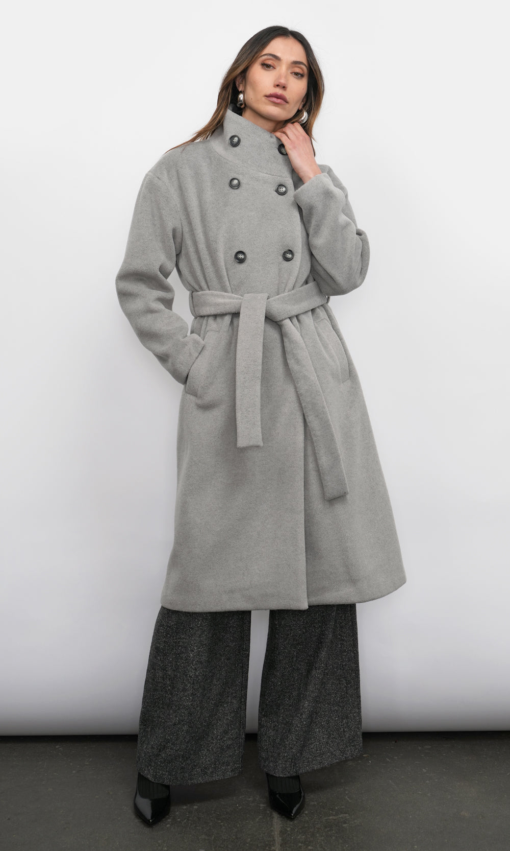 Nessa Funnel Neck Coat | Greylin Collection