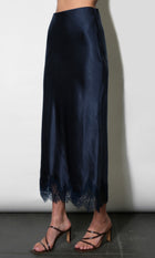 Nina Lace Hem Slip Midi Skirt G2610S9513_NAVY
