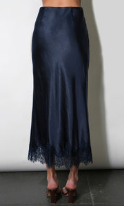Nina Lace Hem Slip Midi Skirt G2610S9513_NAVY