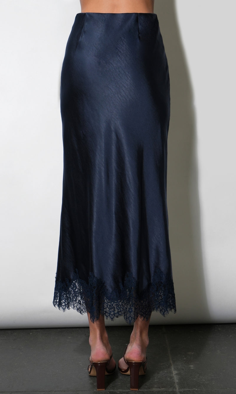Nina Lace Hem Slip Midi Skirt G2610S9513_NAVY