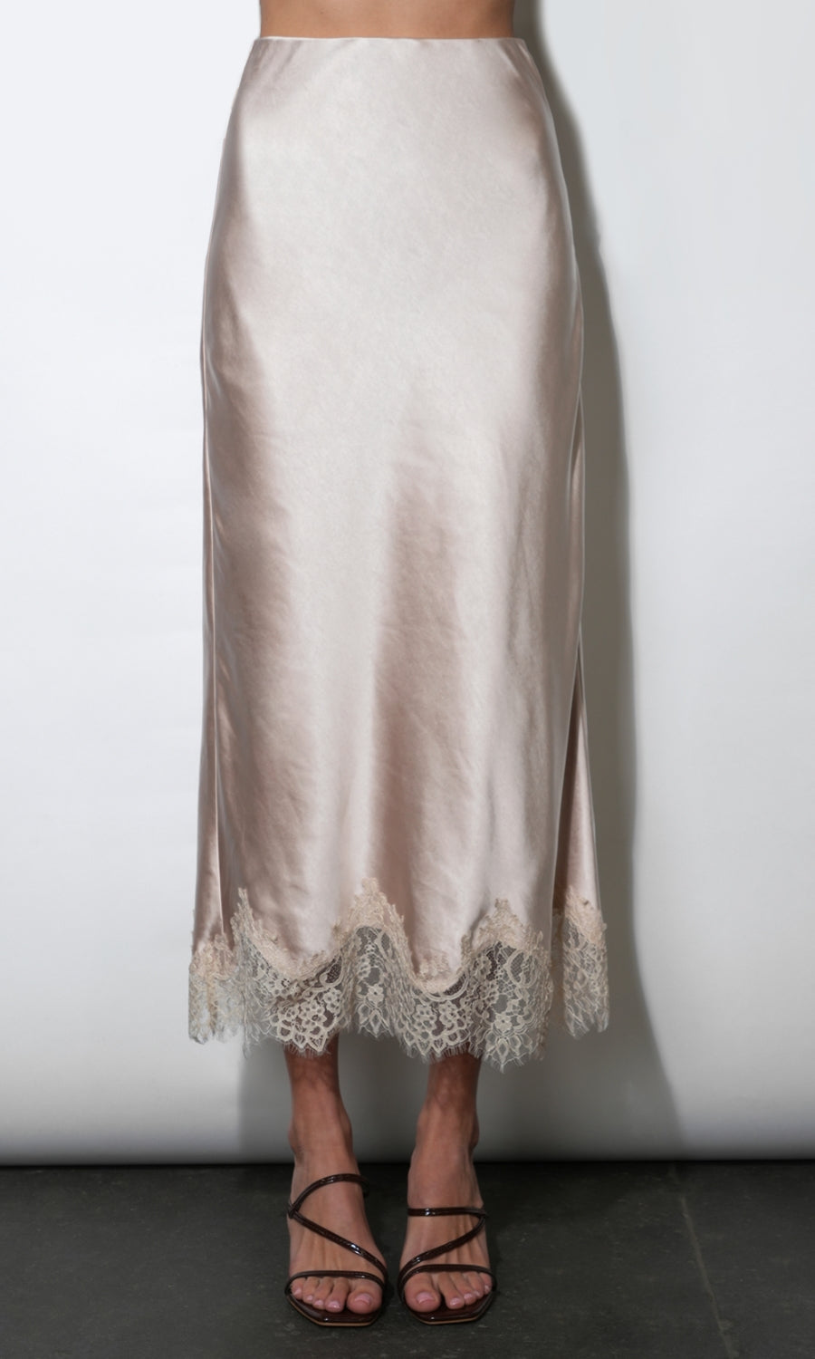 Nina Midi Lace Hem Slip Skirt G2610S9513_TAUPE