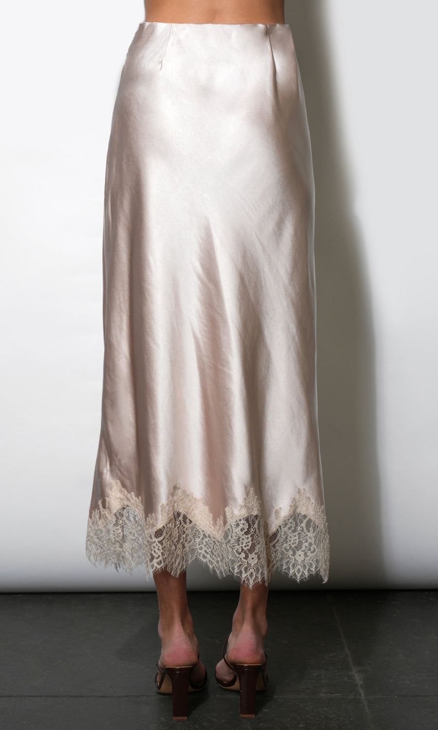 Nina Midi Lace Hem Slip Skirt G2610S9513_TAUPE