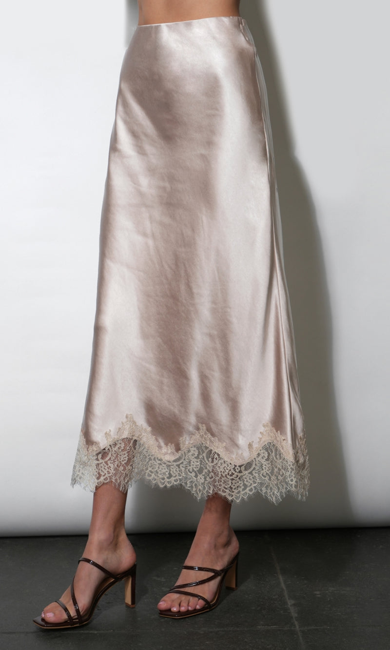 Nina Midi Lace Hem Slip Skirt G2610S9513_TAUPE