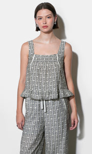 Nova Stripe Pattern Square Neck Sleeveless Top G262T7483