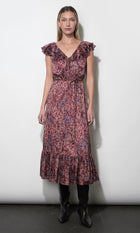 Ophelia Flutter Sleeve Midi Dress G267D7285_BURGUNDY