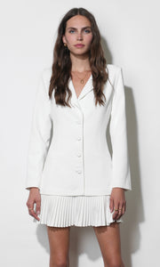 Ophelia Pleated Skirt Blazer Dress G2610D7375_WHITE
