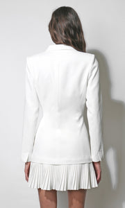 Ophelia Pleated Skirt Blazer Dress G2610D7375_WHITE