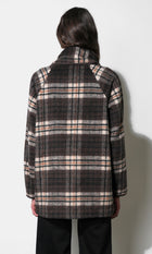 Oren Plaid Removable Scarf Coat G2610J1914_COCOA MULTI