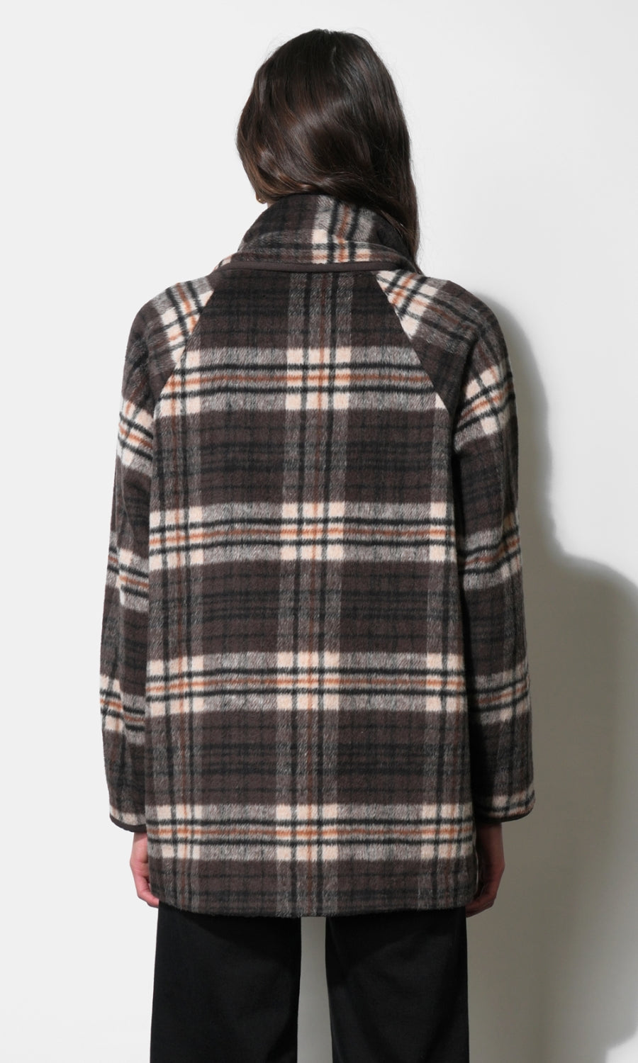 Oren Plaid Removable Scarf Coat G2610J1914_COCOA MULTI
