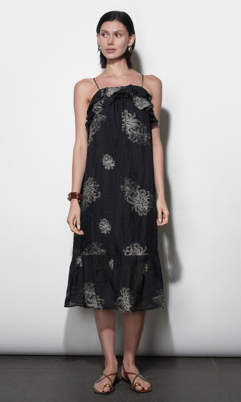 Paige Layered Ruffle Midi Dress G264D7178_MIDNIGHT