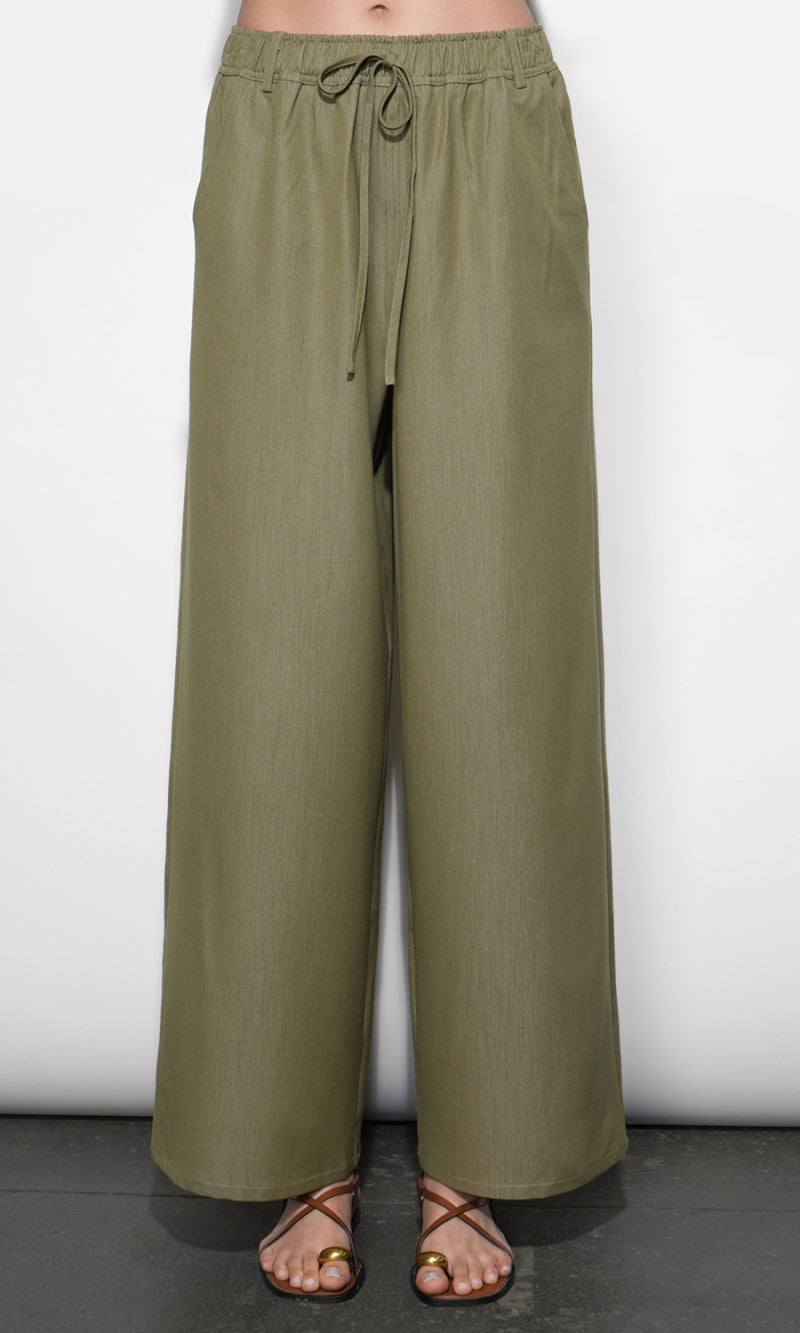 Paisley Wide Leg Pull On Pants G265P6577_OLIVE