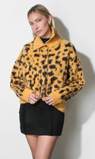 Paloma Ultra Soft Shaggy Funnel Neck Cardigan G267WJ6192_AMBER
