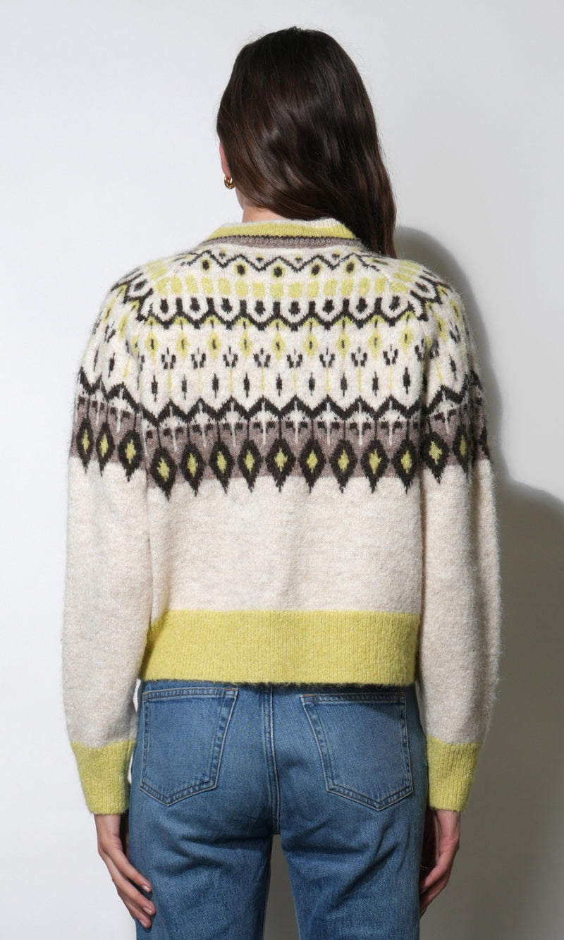 Quinn Fair Isle Cardigan G2610WJ6232_OAT/LEMON