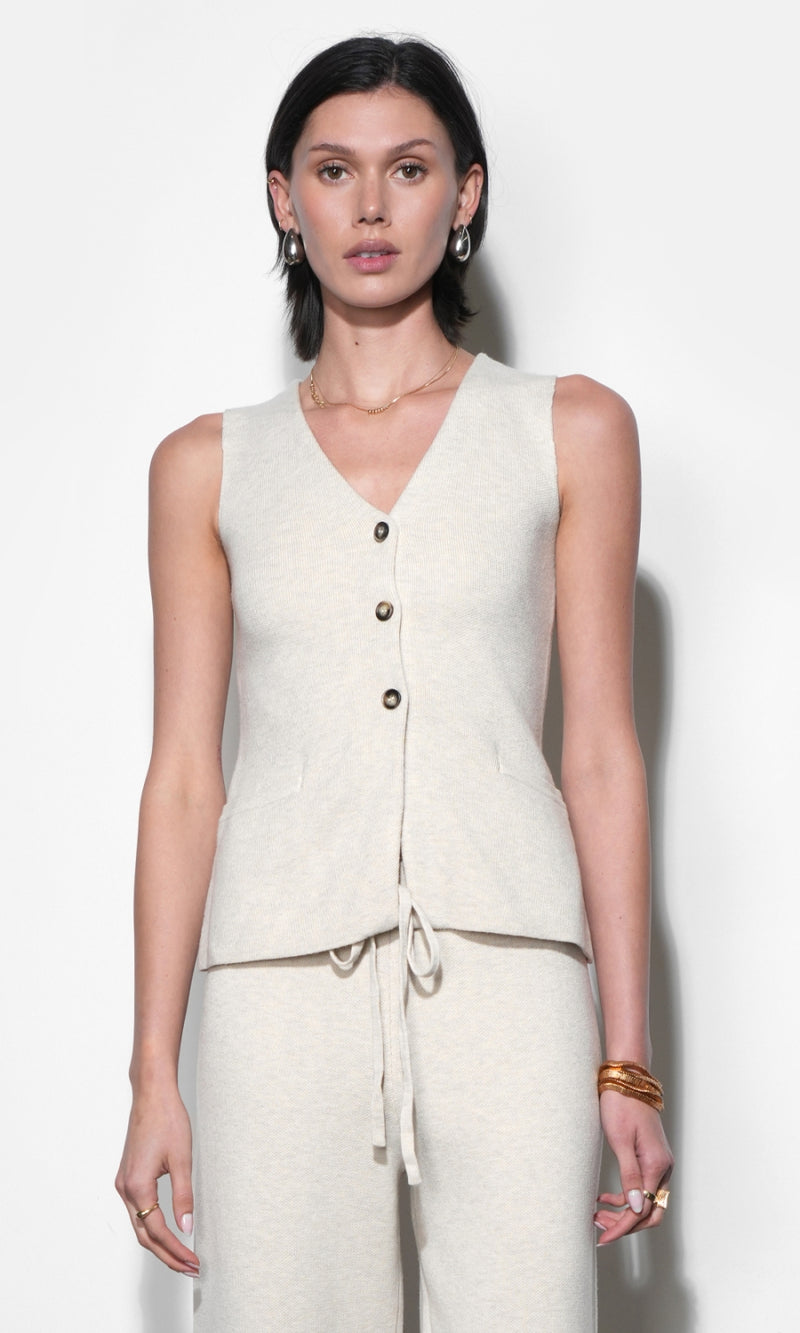 Raven Slim Fit Knit Vest G266WT6185_SAND