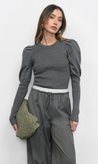 Renoa Puff Sleeve Ribbed Knit Top G258WT5975