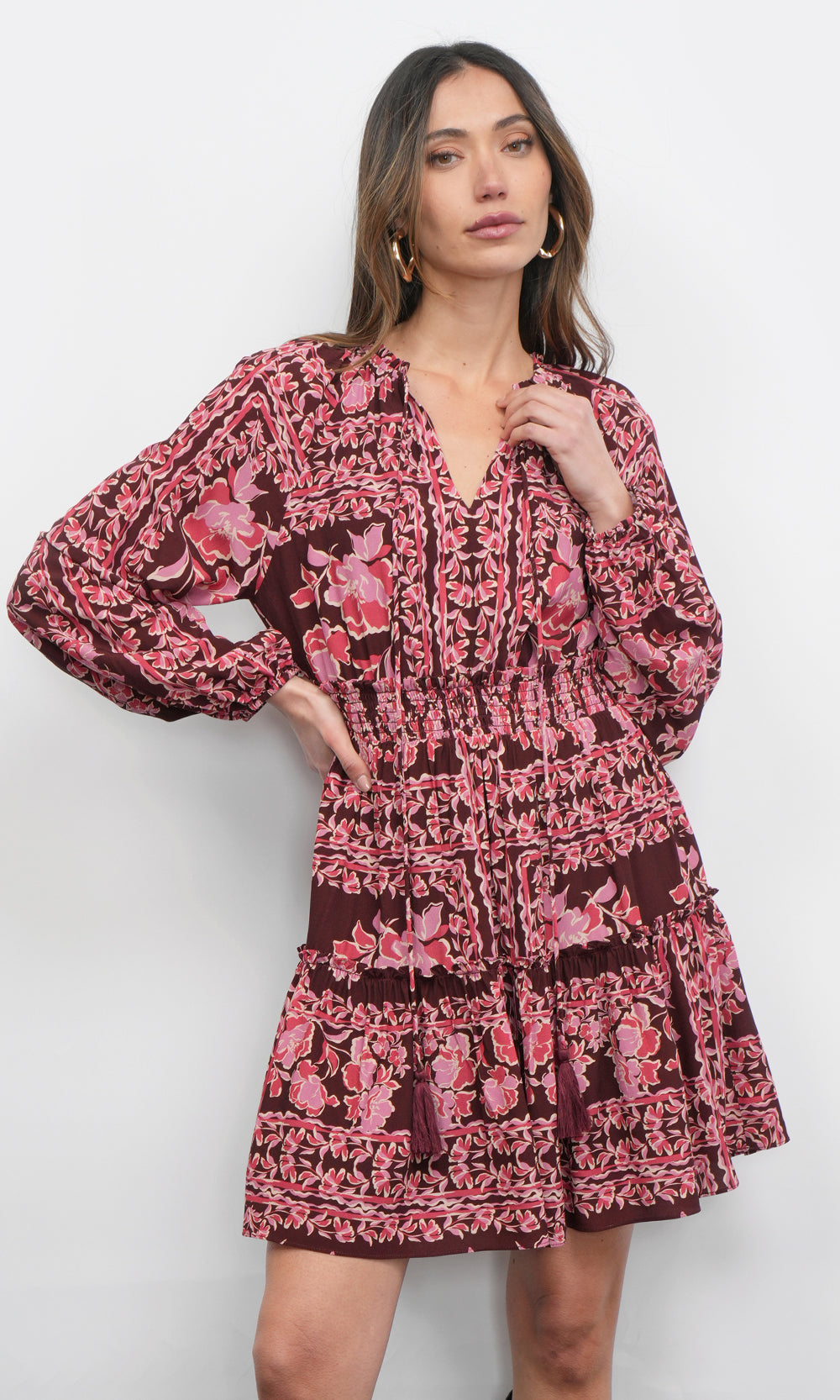 Ringo Long Sleeve Smocked Mini Dress G258D6489