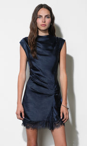 Ryann Mock Neck Lace Hem Mini DressG2610D7355_NAVY