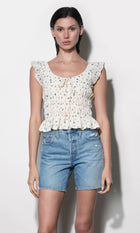 Sadie Flutter Sleeve Smocked Top G264T7535