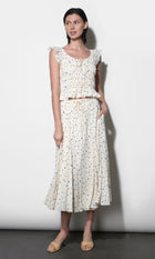 Sadue Godet Midi Skirt G264S9465_WHITE