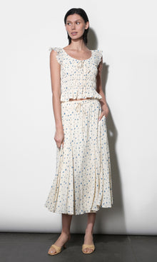 Sadue Godet Midi Skirt G264S9465_WHITE