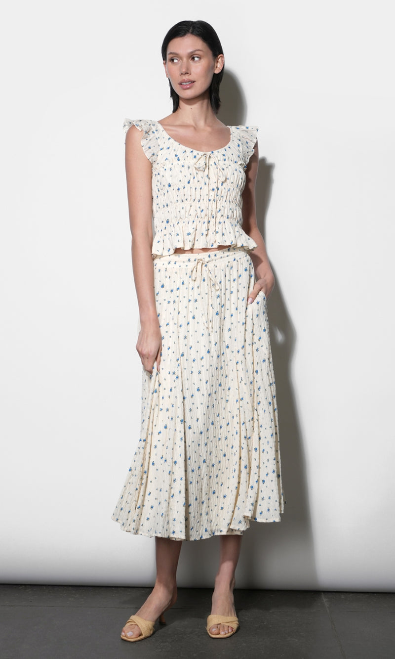 Sadue Godet Midi Skirt G264S9465_WHITE
