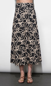 Sailor Pleat Detail Midi Skirt G265S9471_BLACK