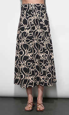Sailor Pleat Detail Midi Skirt G265S9471_BLACK