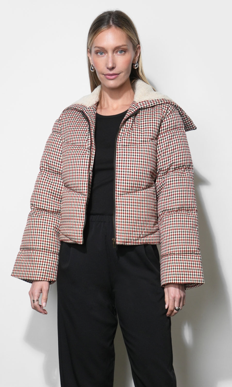 Sally Gingham Puffer Jacket G258J1806_MULTI