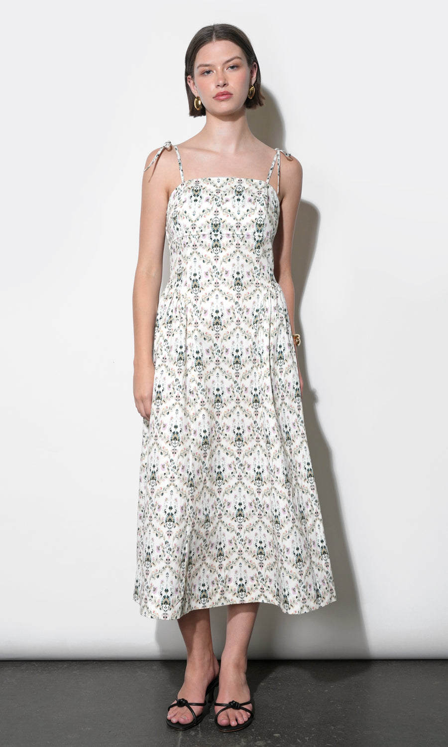 Sara Gathered Sides Sleeveless Midi Dress G263D6924