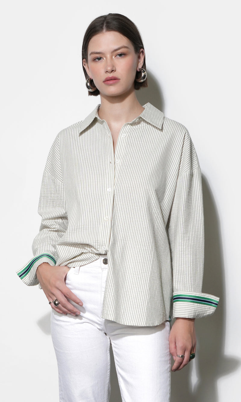 Sierra Oversized Stripe Button Down Shirt G261T7225