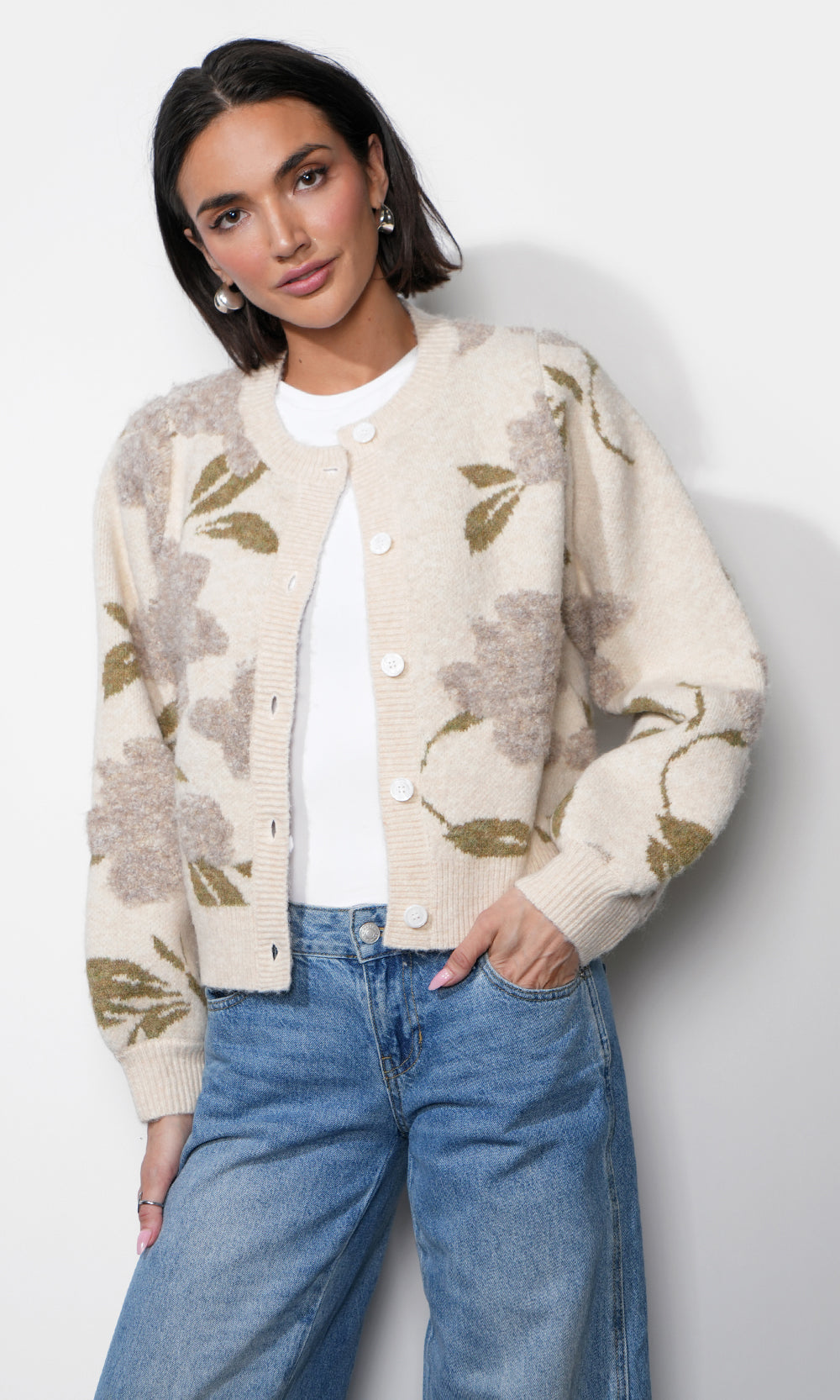 Skylar Cozy Floral Cardigan | Greylin