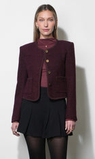 Stella Tweed Jacket G268J1901_DARK CHERRY