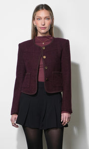 Stella Tweed Jacket G268J1901_DARK CHERRY