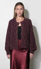 Stevie Speckled Rib Cardigan G268WJ6229_CHERRY