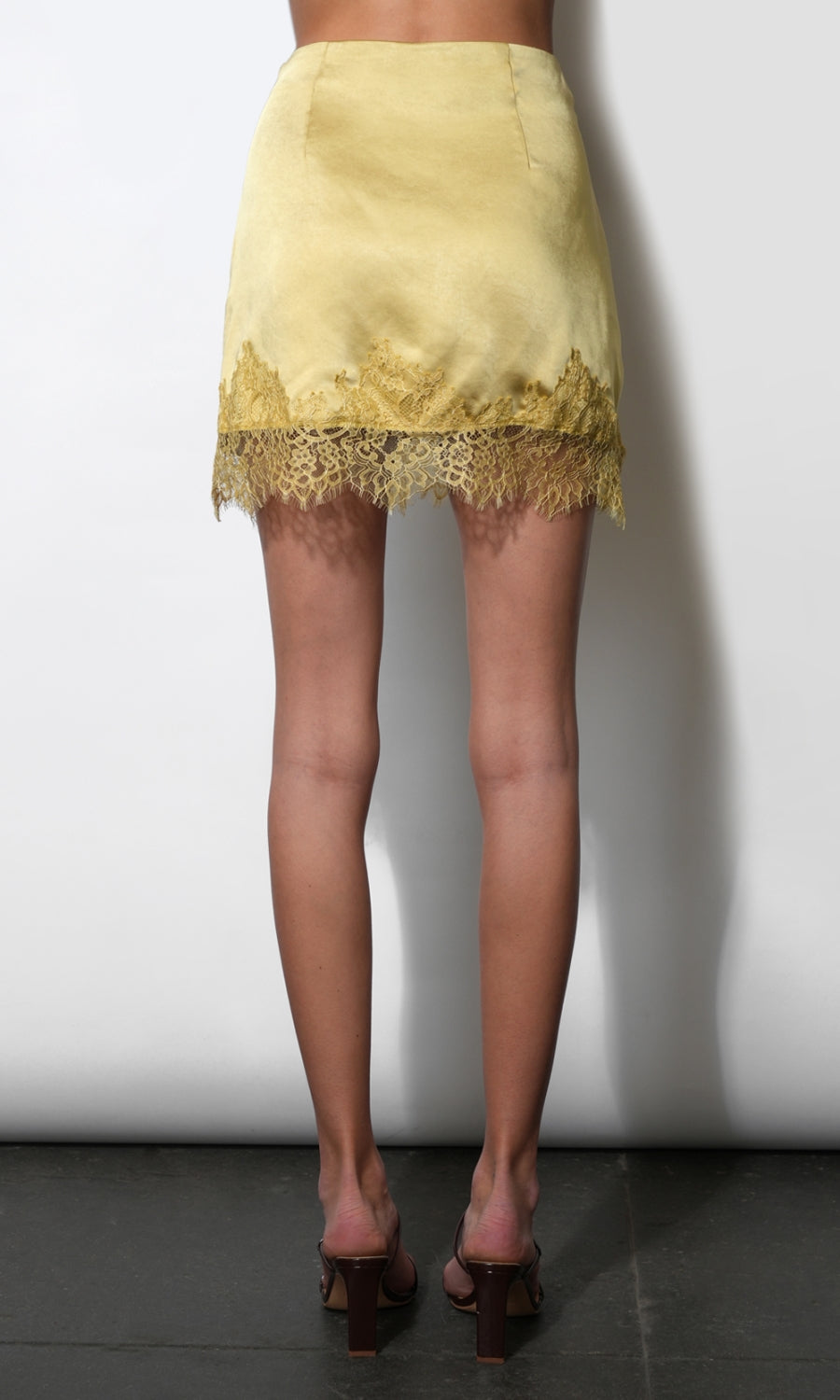 Sutton Lace Hem Mini Skirt G2610S9527_LEMON